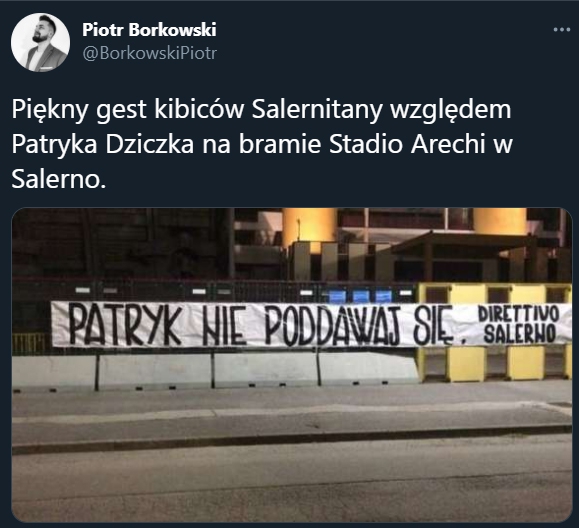 Tak kibice Salernitany wspierają Patryka Dziczka!